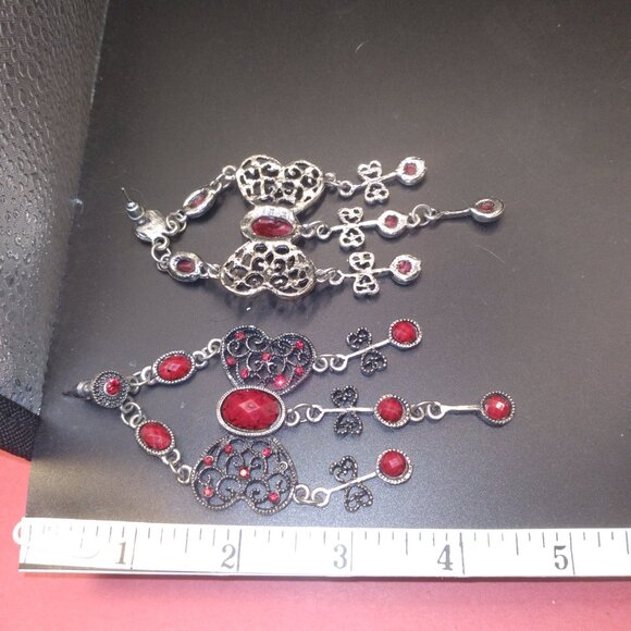 3 pairs silver & gold tone earrings Cross,Bows and Snakes - Picture 2 of 6